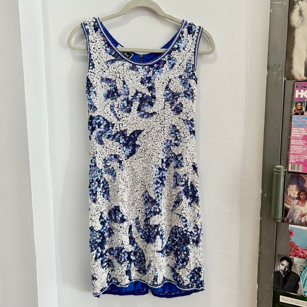 Vintage 50s hand beaded silk dress!